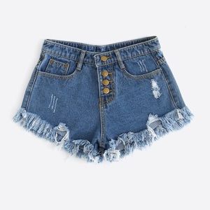 high wasted denim shorts